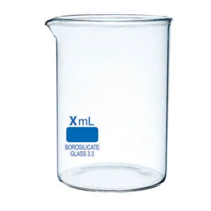 Bécher forme basse avec bec verseur en Verre borosilicate