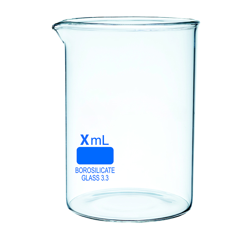 Bécher forme basse avec bec verseur en Verre borosilicate